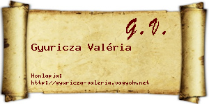 Gyuricza Valéria névjegykártya